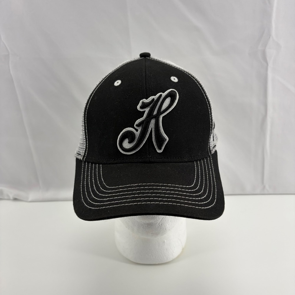 Highlander Mens Trucker Hat Black White Mesh Snapback Baseball Cap OS Fits All